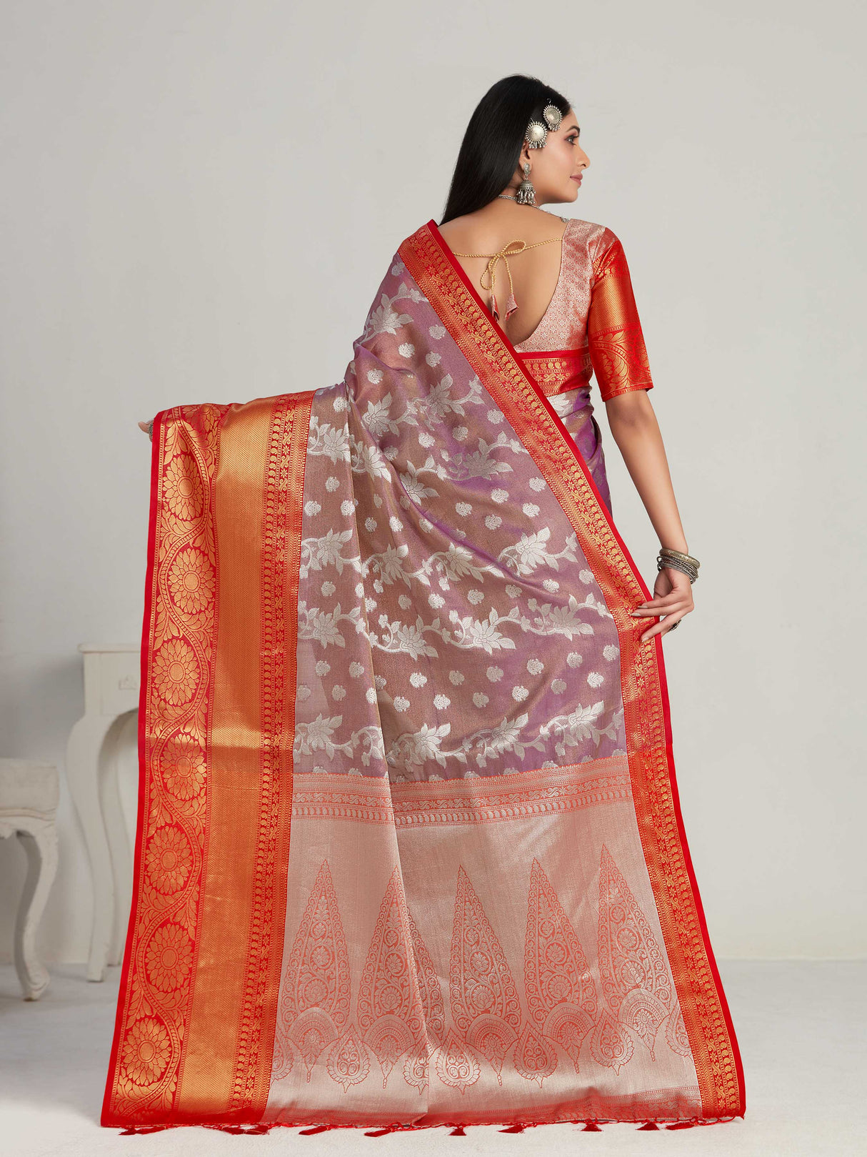 Mimosa Women's Woven Design Kanjivaram Art Silk Saree With Blouse Piece : SA0000463MJ