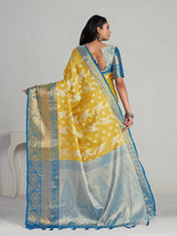 Mimosa Women's Woven Design Kanjivaram Art Silk Saree With Blouse Piece : SA0000463YLW