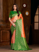 Mimosa Women's Woven Design Kanjivaram Art Silk Saree With Blouse Piece : SA0000892OR