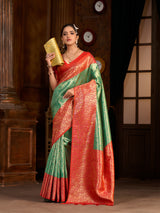 Mimosa Women's Woven Design Kanjivaram Art Silk Saree With Blouse Piece : SA0000892RM