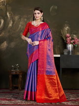 Mimosa Women's Woven Design Kanjivaram Art Silk Saree With Blouse Piece : SA0000915RB