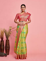 Mimosa Women's Woven Design Banarasi Art Silk Saree With Blouse Piece : SA00001211LRFREE