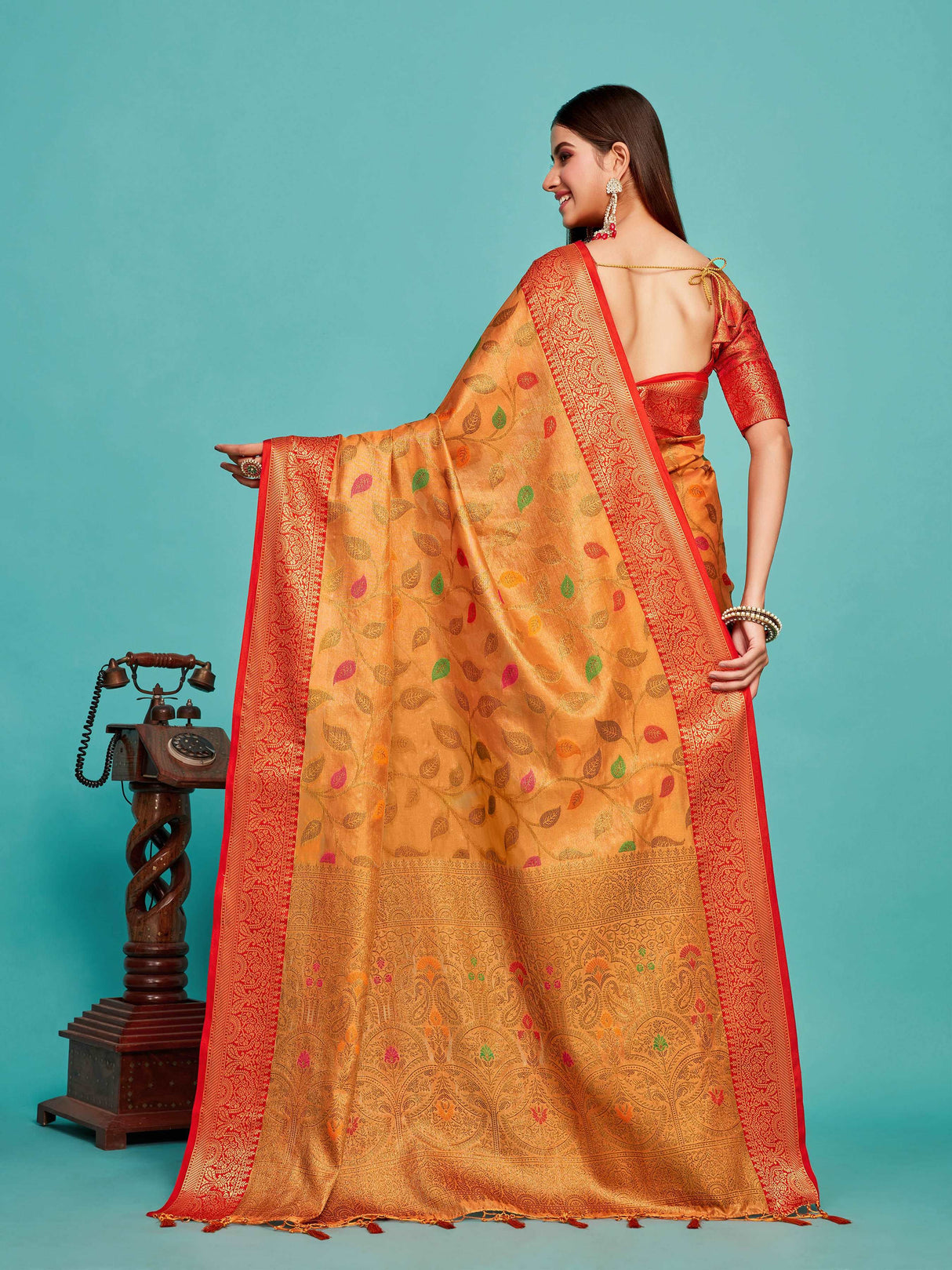 Mimosa Women's Woven Design Banarasi Art Silk Saree With Blouse Piece : SA00001223PCFREE