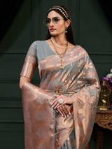 Mimosa Women's Woven Design Banarasi Art Silk Saree With Blouse Piece : SA0000871GY