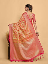 Mimosa Women's Woven Design Banarasi Art Silk Saree With Blouse Piece : SA00001212STFREE