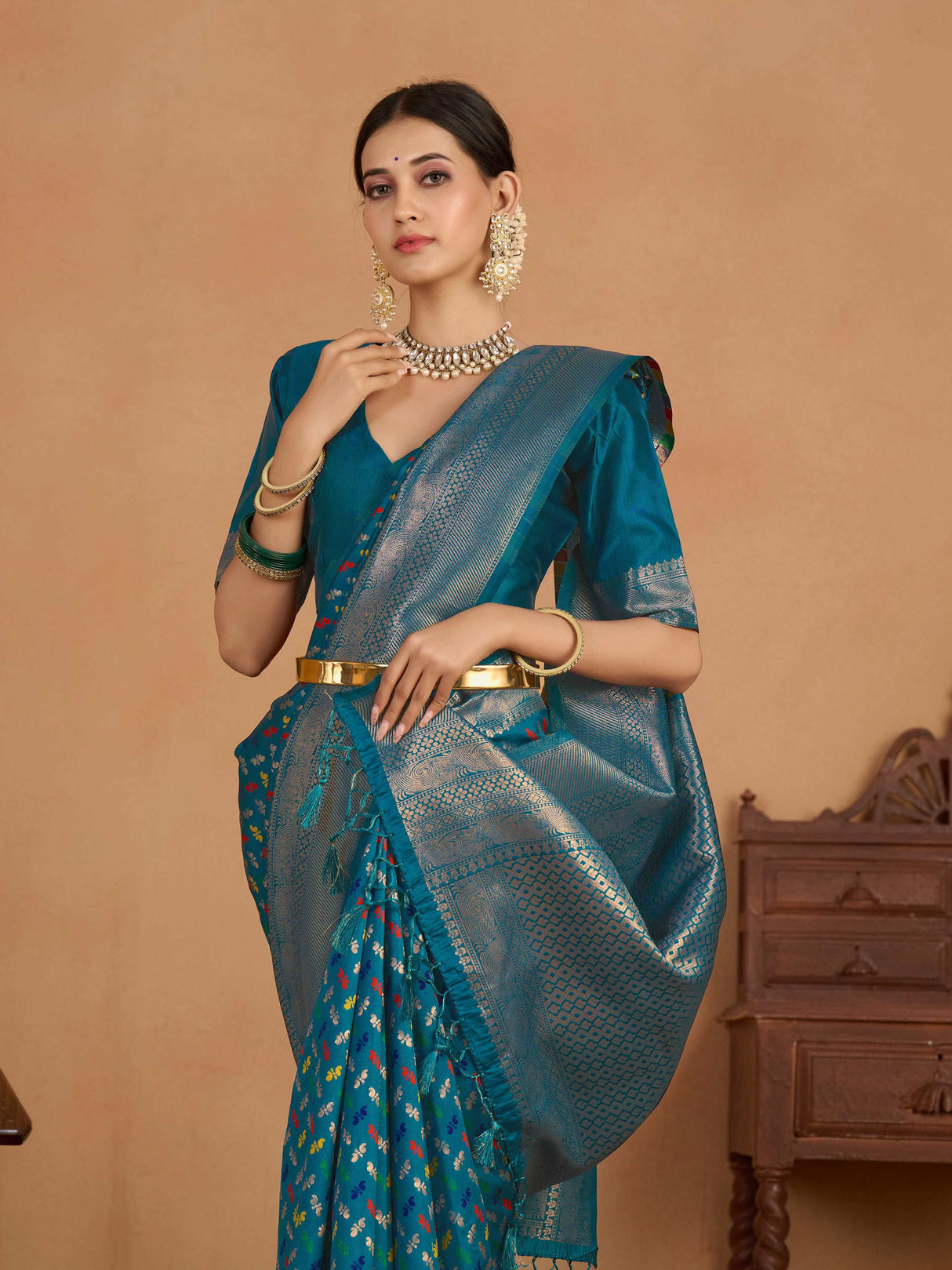 Mimosa Women's Woven Design Kanjivaram Art Silk Saree With Blouse Piece : SA0000908SF