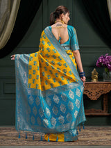 Mimosa Women's Woven Design Kanjivaram Art Silk Saree With Blouse Piece : SA0000901LM
