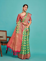 Mimosa Women's Woven Design Banarasi Art Silk Saree With Blouse Piece : SA00001212SFFREE