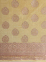 Mimosa Womens Art Silk Saree Kasavu Cream Color