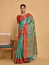 Mimosa Women's Woven Design Banarasi Art Silk Saree With Blouse Piece : SA00001223SFFREE