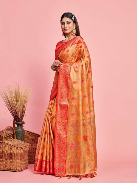 Mimosa Women's Woven Design Banarasi Art Silk Saree With Blouse Piece : SA00001224PCFREE