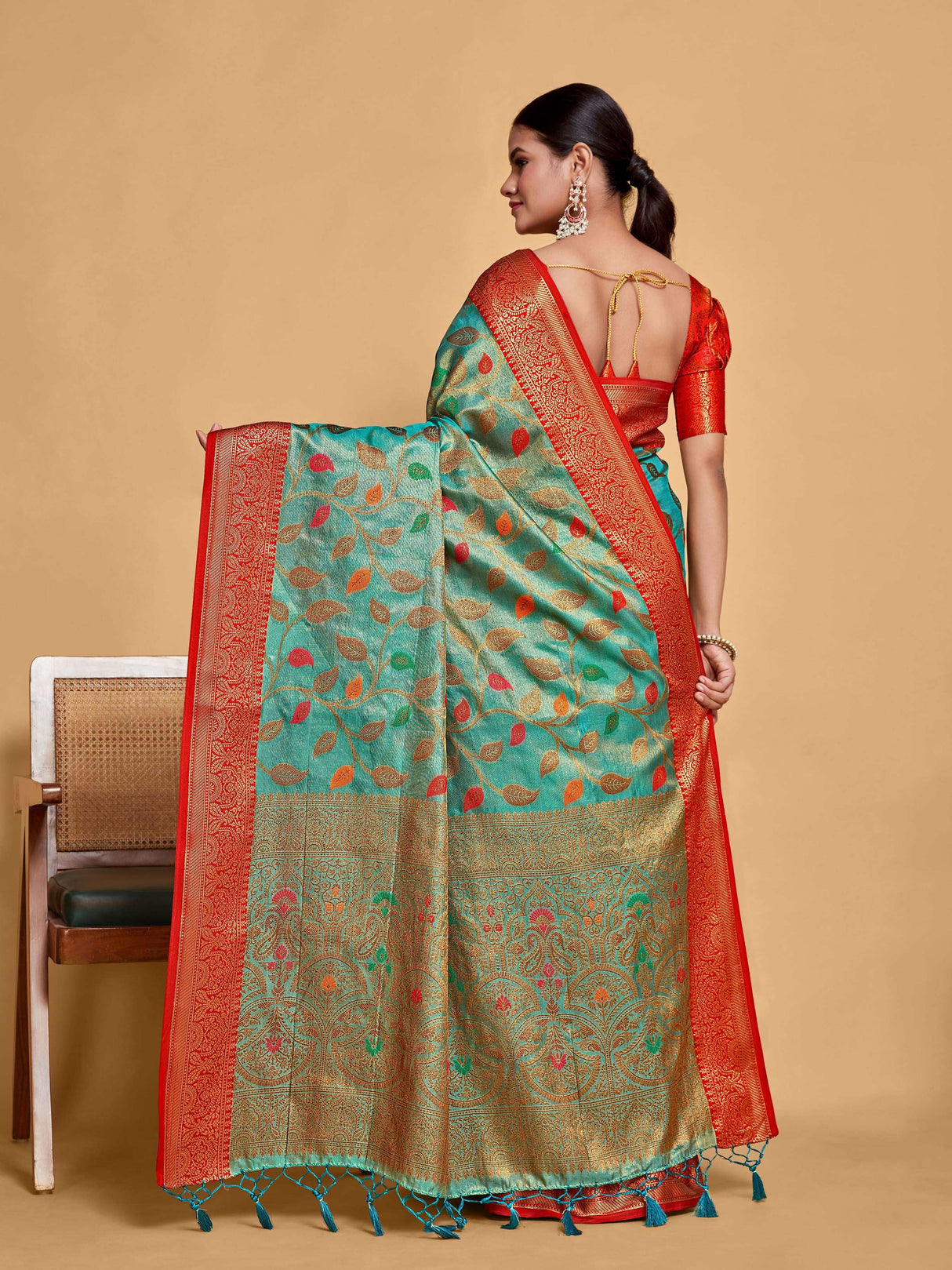 Mimosa Women's Woven Design Banarasi Art Silk Saree With Blouse Piece : SA00001223SFFREE