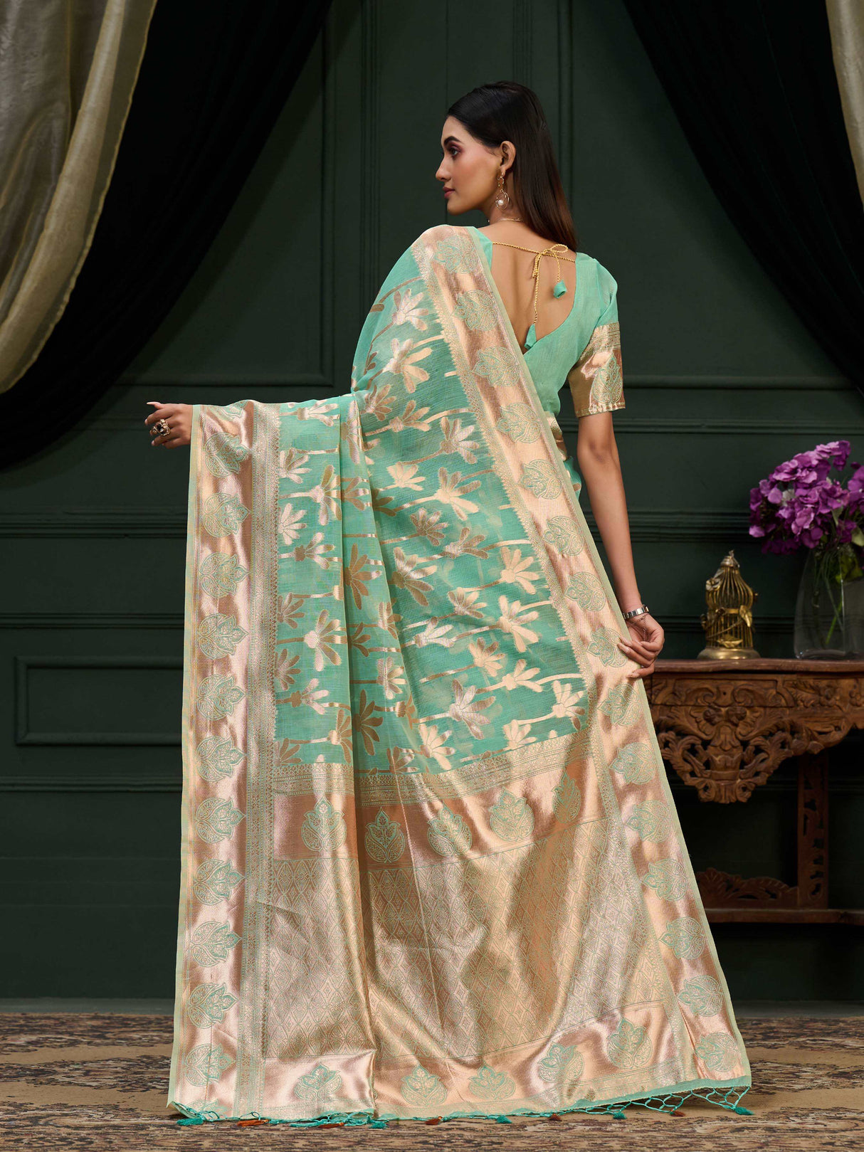 Mimosa Women's Woven Design Banarasi Art Silk Saree With Blouse Piece : SA0000871RM