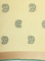 Mimosa Womens Art Silk Saree Kasavu Cream Color