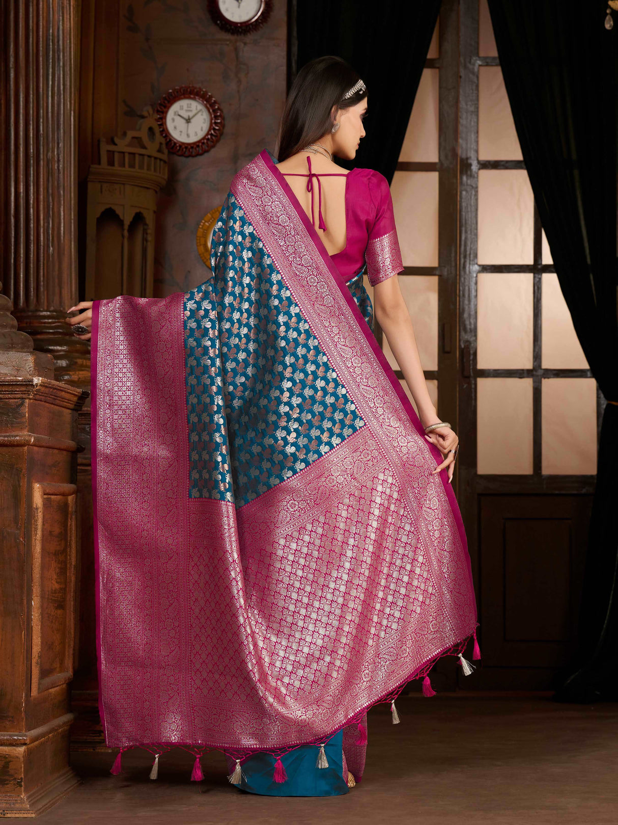 Mimosa Women's Woven Design Kanjivaram Art Silk Saree With Blouse Piece : SA0000891IB