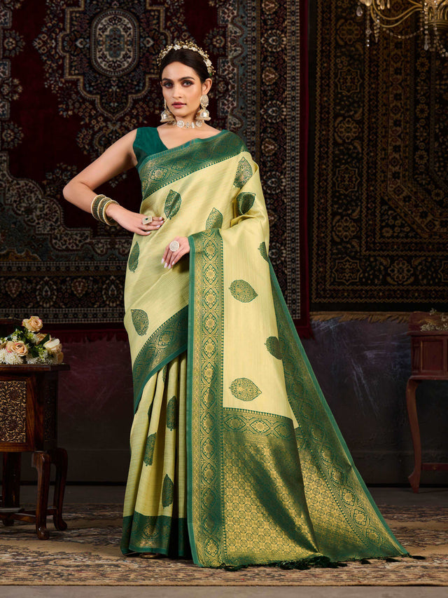 Mimosa Women's Woven Design Kanjivaram Art Silk Saree With Blouse Piece : SA0000900PS