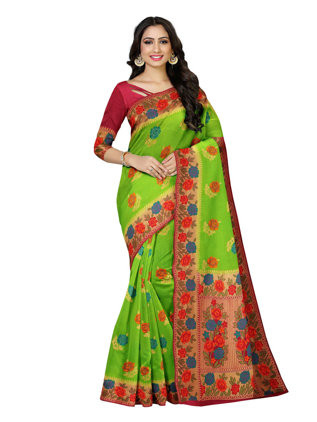 Mimosa Womens Art Silk Saree Patola Liril Color