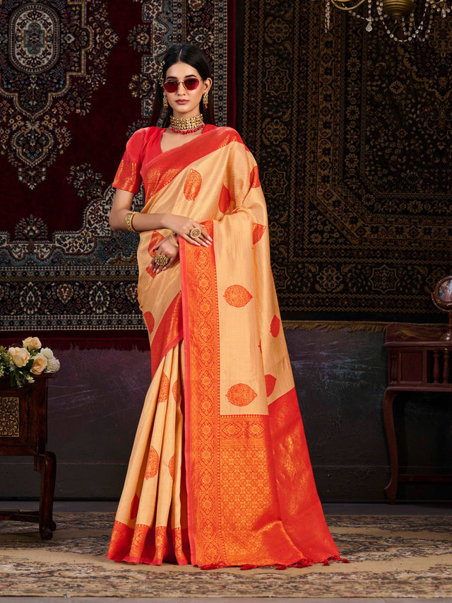 Mimosa Women's Woven Design Kanjivaram Art Silk Saree With Blouse Piece : SA0000900PC