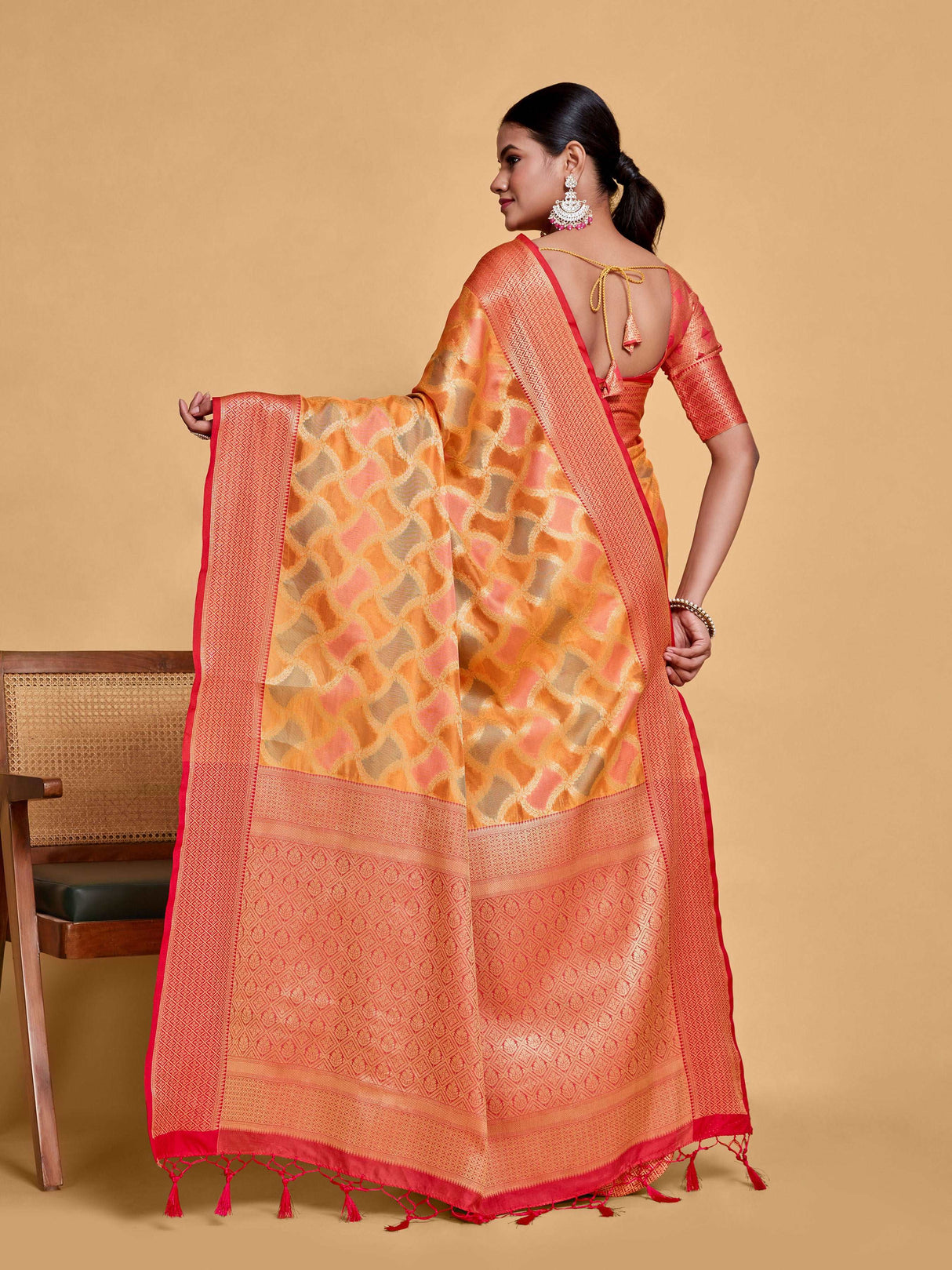 Mimosa Women's Woven Design Banarasi Art Silk Saree With Blouse Piece : SA00001212PCFREE