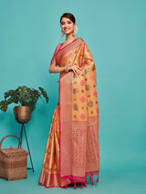 Mimosa Women's Woven Design Banarasi Art Silk Saree With Blouse Piece : SA00001211PCFREE