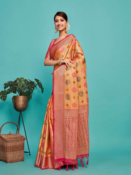 Mimosa Women's Woven Design Banarasi Art Silk Saree With Blouse Piece : SA00001211PCFREE