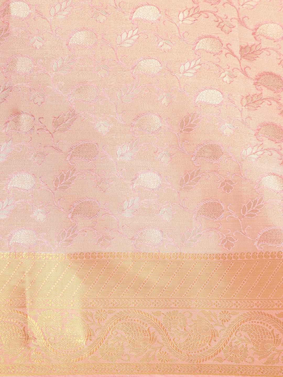 Mimosa Womens Art Silk Saree Kanjivaram Pink Color