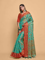 Mimosa Women's Woven Design Banarasi Art Silk Saree With Blouse Piece : SA00001226SFFREE