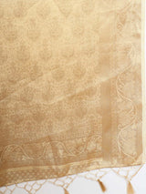 Mimosa Womens Art Silk Saree Kasavu Cream Color