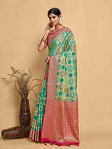 Mimosa Women's Woven Design Banarasi Art Silk Saree With Blouse Piece : SA00001213SFFREE
