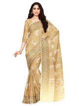 Mimosa Womens Art Silk Saree Kasavu Cream Color