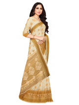 Mimosa Womens Art Silk Saree Kasavu Cream Color