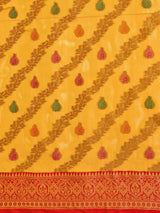 Mimosa Women's Woven Design Banarasi Art Silk Saree With Blouse Piece : SA00001224GDFREE