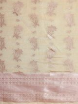 Mimosa Womens Art Silk Saree Kasavu Cream Color