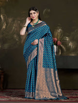 Mimosa Women's Woven Design Kanjivaram Art Silk Saree With Blouse Piece : SA0000906IB