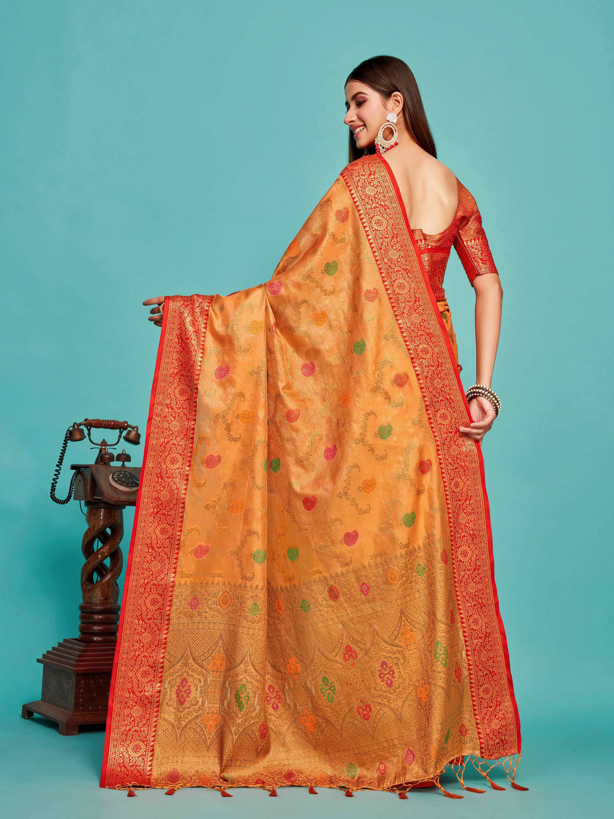 Mimosa Women's Woven Design Banarasi Art Silk Saree With Blouse Piece : SA00001226PCFREE