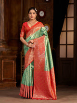 Mimosa Women's Woven Design Kanjivaram Art Silk Saree With Blouse Piece : SA0000892RM