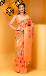 Mimosa Women's Woven Design Banarasi Style Art Silk Saree With Blouse Piece : SA00001595PCFREE