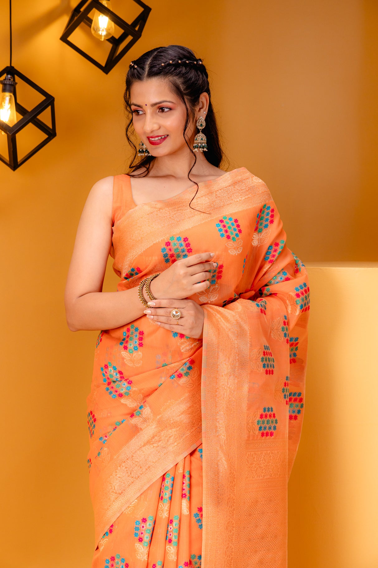 Mimosa Women's Woven Design Banarasi Style Art Silk Saree With Blouse Piece : SA00001595PCFREE