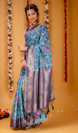 Mimosa Women's Woven Design Kanjivaram Style Art Silk Saree With Blouse Piece : SA00001599SFFREE