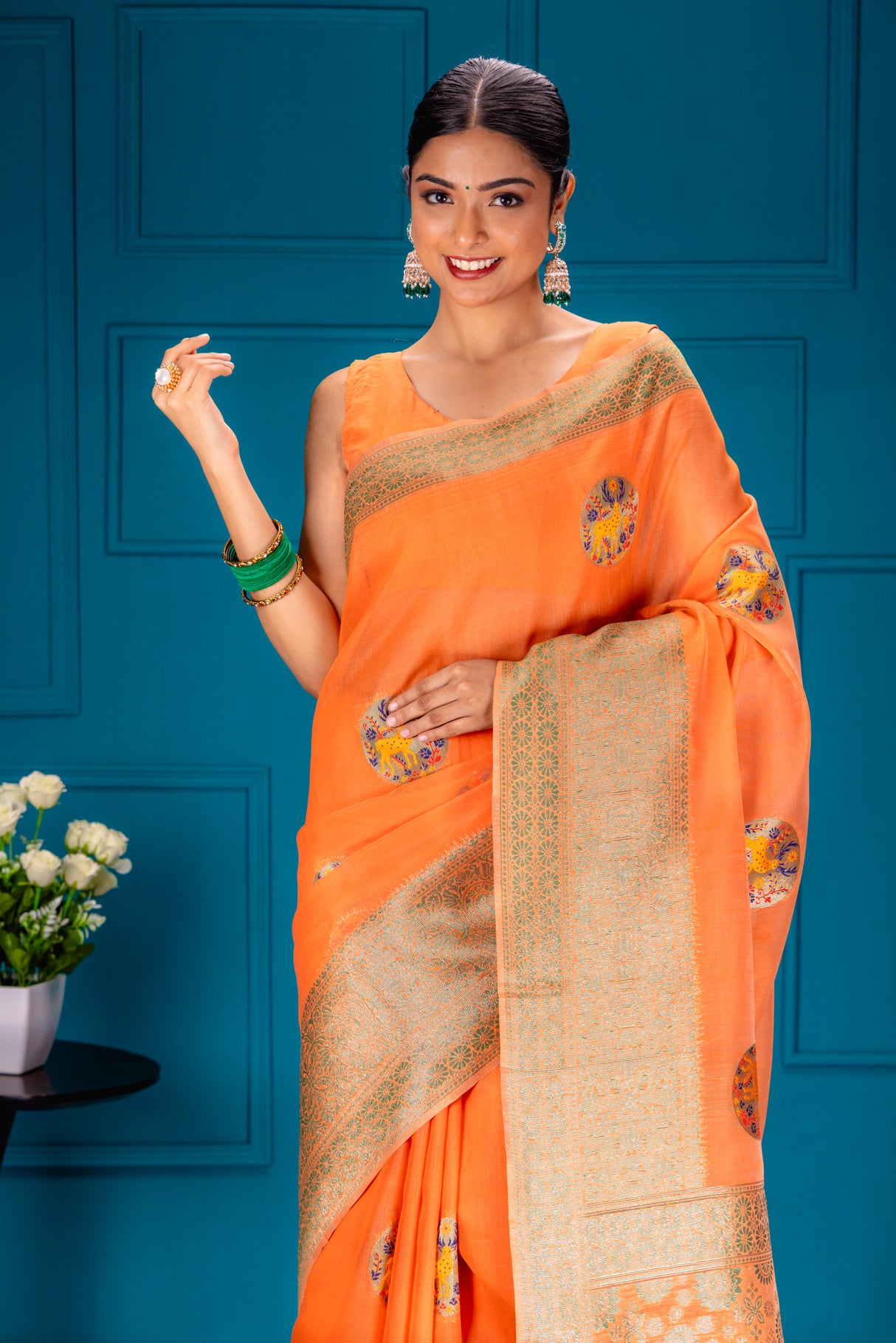 Mimosa Women's Woven Design Banarasi Style Art Silk Saree With Blouse Piece : SA00001758PCFREE