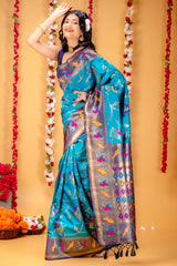 Mimosa Women's Woven Design Kanjivaram Style Art Silk Saree With Blouse Piece : SA00001605SFFREE