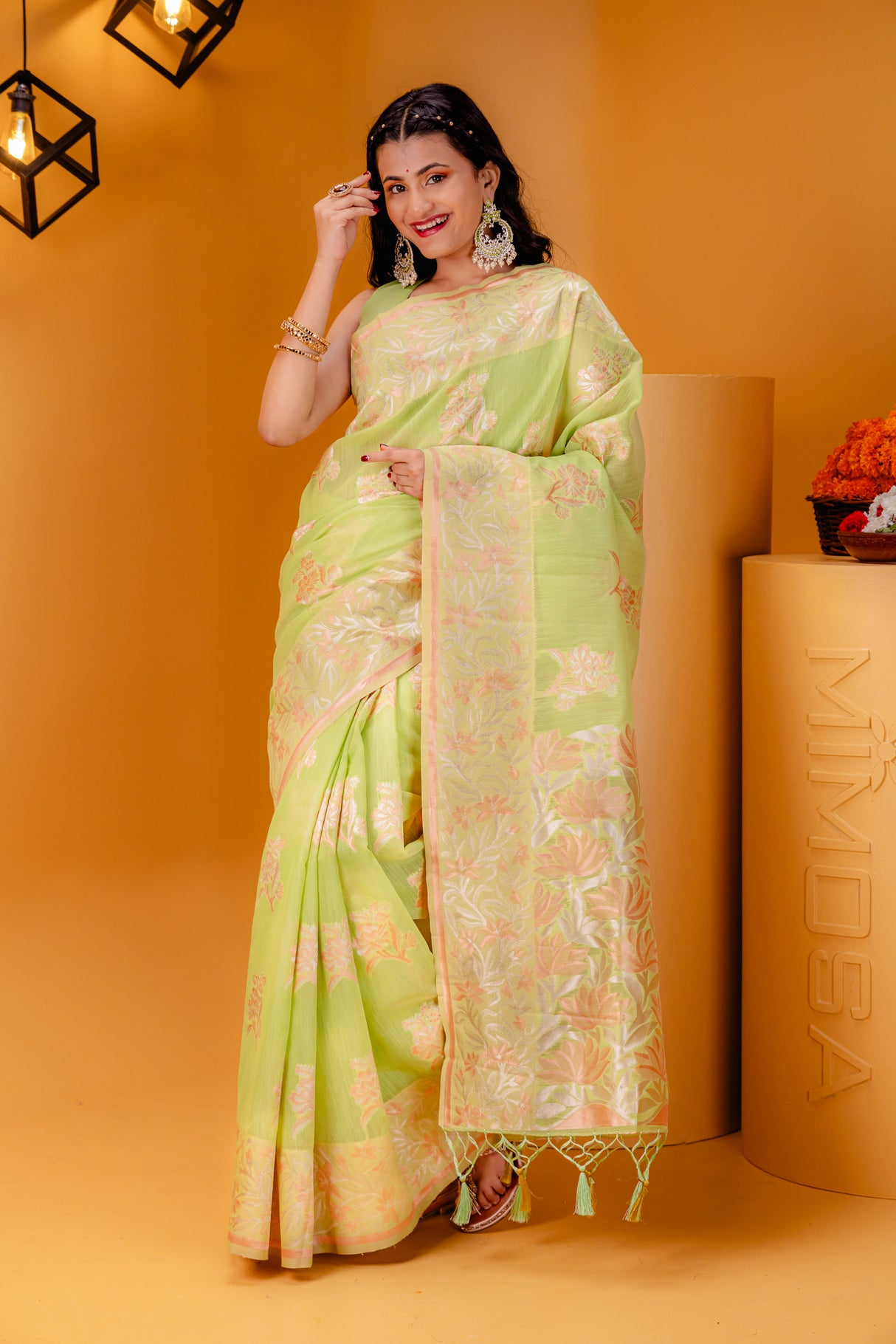 Mimosa Women's Woven Design Banarasi Style Art Silk Saree With Blouse Piece : SA00001805PSFREE