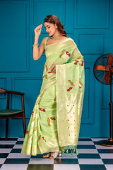 Mimosa Women's Woven Design Banarasi Style Art Silk Saree With Blouse Piece : SA00001739PSFREE