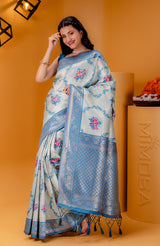 Mimosa Women's Woven Design Kanjivaram Style Art Silk Saree With Blouse Piece : SA00001626SFFREE
