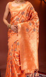 Mimosa Women's Woven Design Banarasi Style Art Silk Saree With Blouse Piece : SA00001584PCFREE