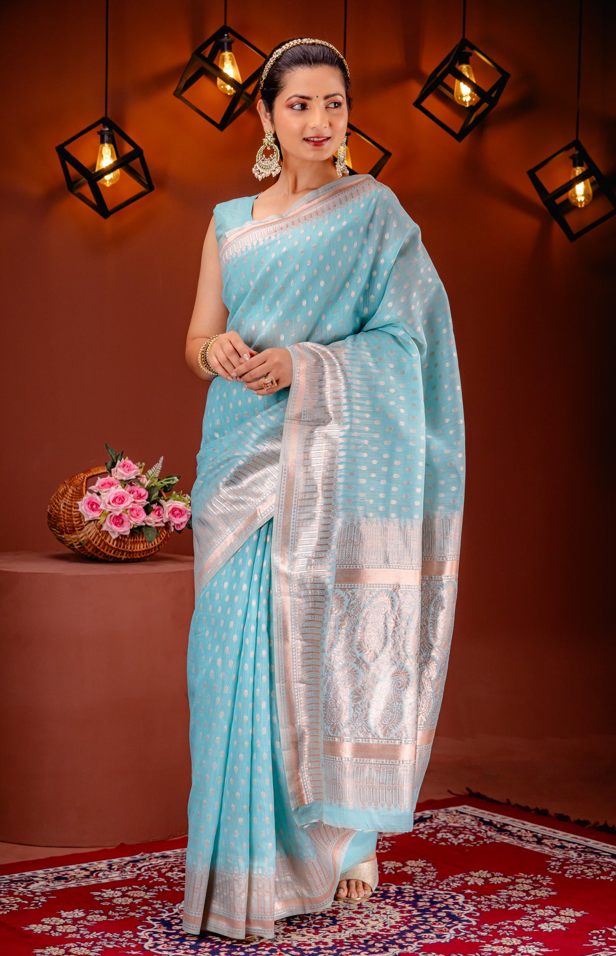 Mimosa Women's Woven Design Banarasi Style Art Silk Saree With Blouse Piece : SA00001755SFFREE