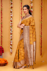 Mimosa Women's Woven Design Kanjivaram Style Art Silk Saree With Blouse Piece : SA00001592CHFREE