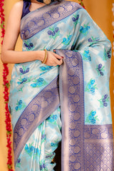 Mimosa Women's Woven Design Banarasi Style Art Silk Saree With Blouse Piece : SA00001606SFFREE