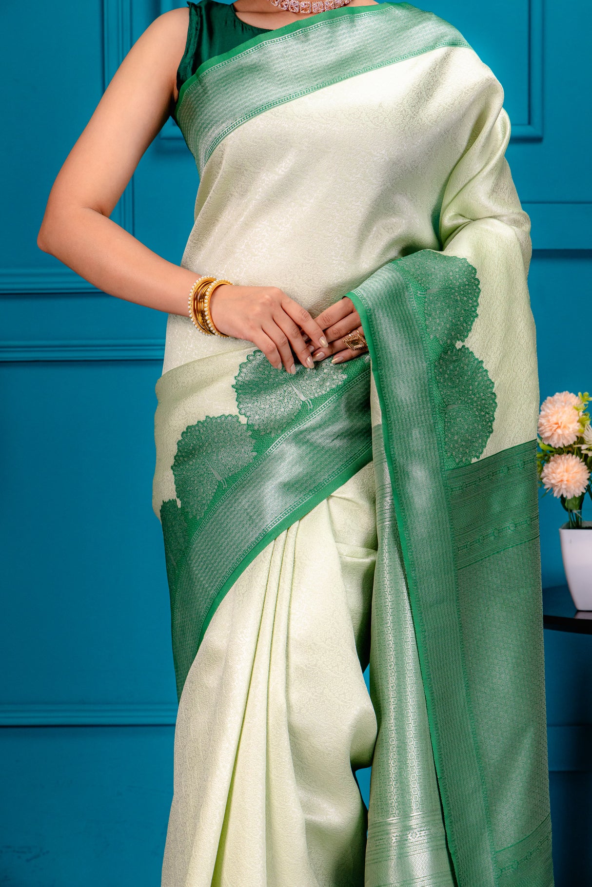 Mimosa Women's Woven Design Banarasi Style Art Silk Saree With Blouse Piece : SA00001803PSFREE