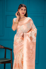 Mimosa Women's Woven Design Banarasi Style Art Silk Saree With Blouse Piece : SA00001764HWFREE